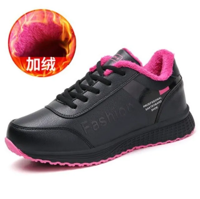 Comfort Women Casual Shoes Woman Sneakers Fashion Breathable Leather Platform Women Shoes Soft Sneaker Warm Plush Ankle Boots W5
