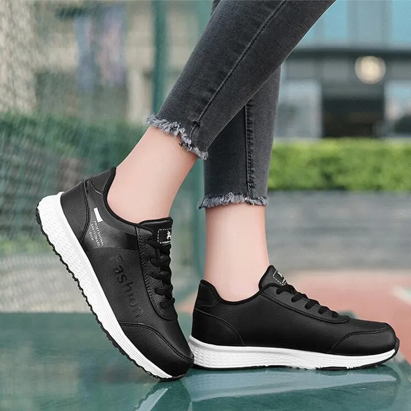 Comfort Women Casual Shoes Woman Sneakers Fashion Breathable Leather Platform Women Shoes Soft Sneaker Warm Plush Ankle Boots W5
