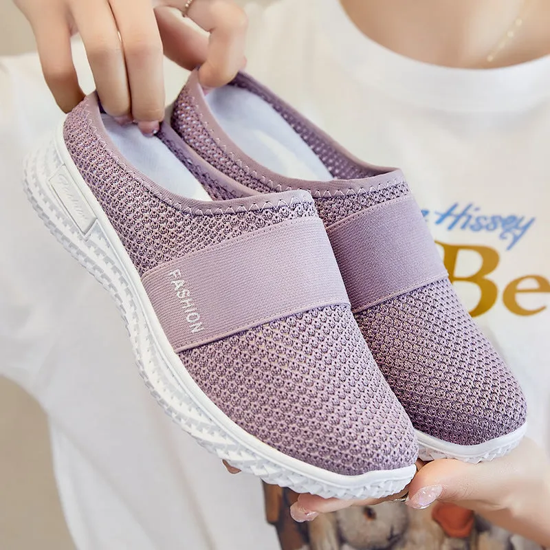 Comfortable Knitted Sneakers with Shock-Absorbing Cushion for Women
