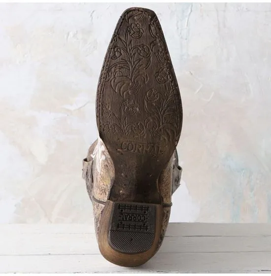 Corral LD Brown/White Embroidery