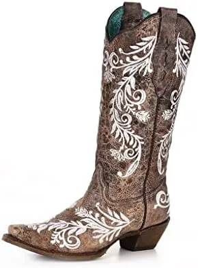 Corral LD Brown/White Embroidery