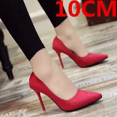 Cresfimix women fashion pointed toe comfortable slip on office high heel shoes lady cute casual high quality black shoes b3210