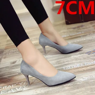 Cresfimix women fashion pointed toe comfortable slip on office high heel shoes lady cute casual high quality black shoes b3210