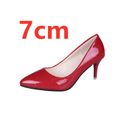 Cresfimix women fashion pointed toe comfortable slip on office high heel shoes lady cute casual high quality black shoes b3210