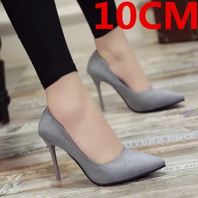 Cresfimix women fashion pointed toe comfortable slip on office high heel shoes lady cute casual high quality black shoes b3210