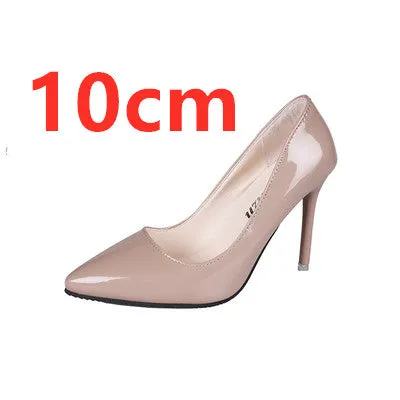 Cresfimix women fashion pointed toe comfortable slip on office high heel shoes lady cute casual high quality black shoes b3210