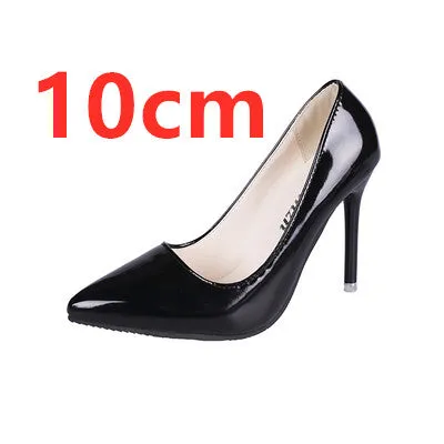 Cresfimix women fashion pointed toe comfortable slip on office high heel shoes lady cute casual high quality black shoes b3210