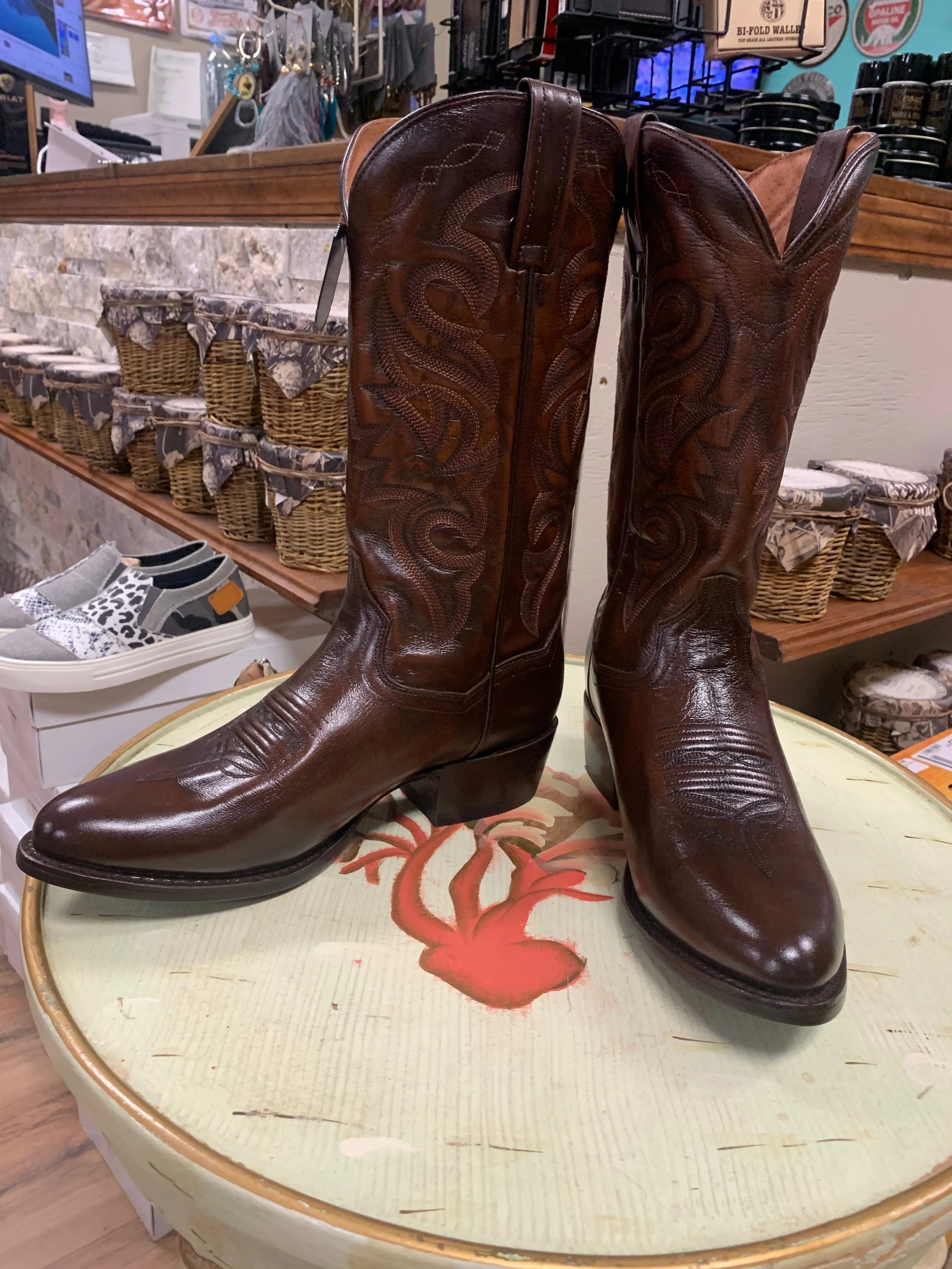 DAN POST MEN'S TAN MIGNON WESTERN BOOTS - MEDIUM TOE