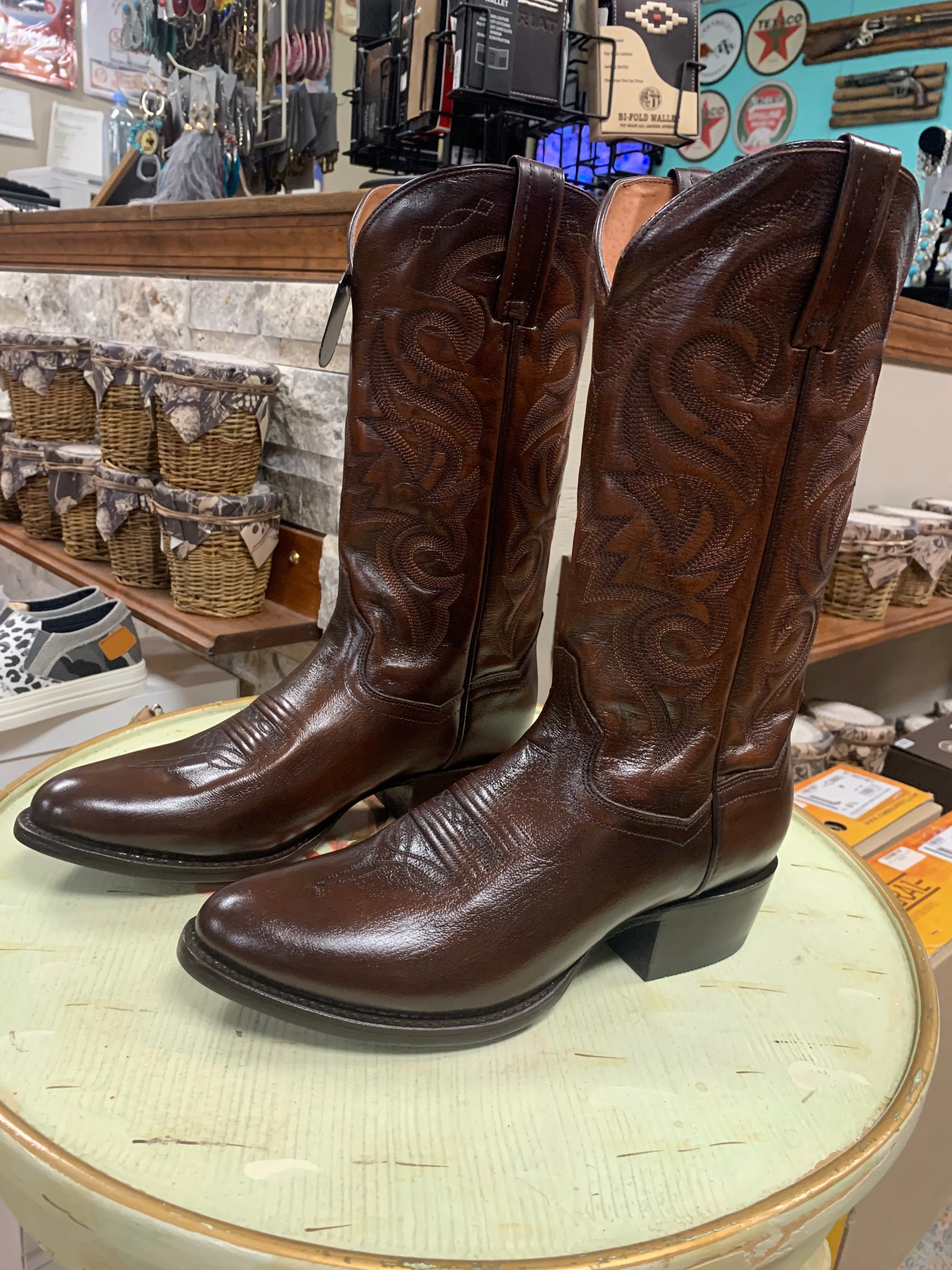 DAN POST MEN'S TAN MIGNON WESTERN BOOTS - MEDIUM TOE