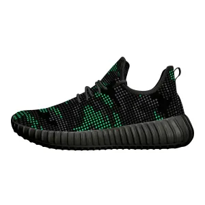 Digitized Green and Black Camo Premium Sneakers
