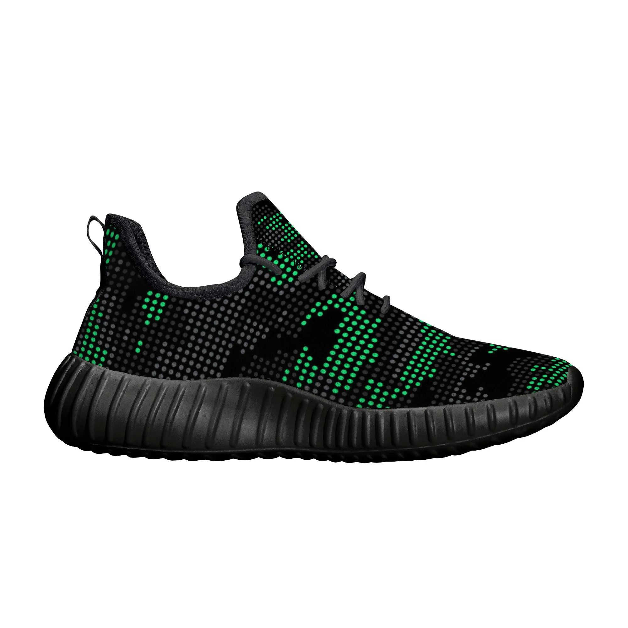 Digitized Green and Black Camo Premium Sneakers