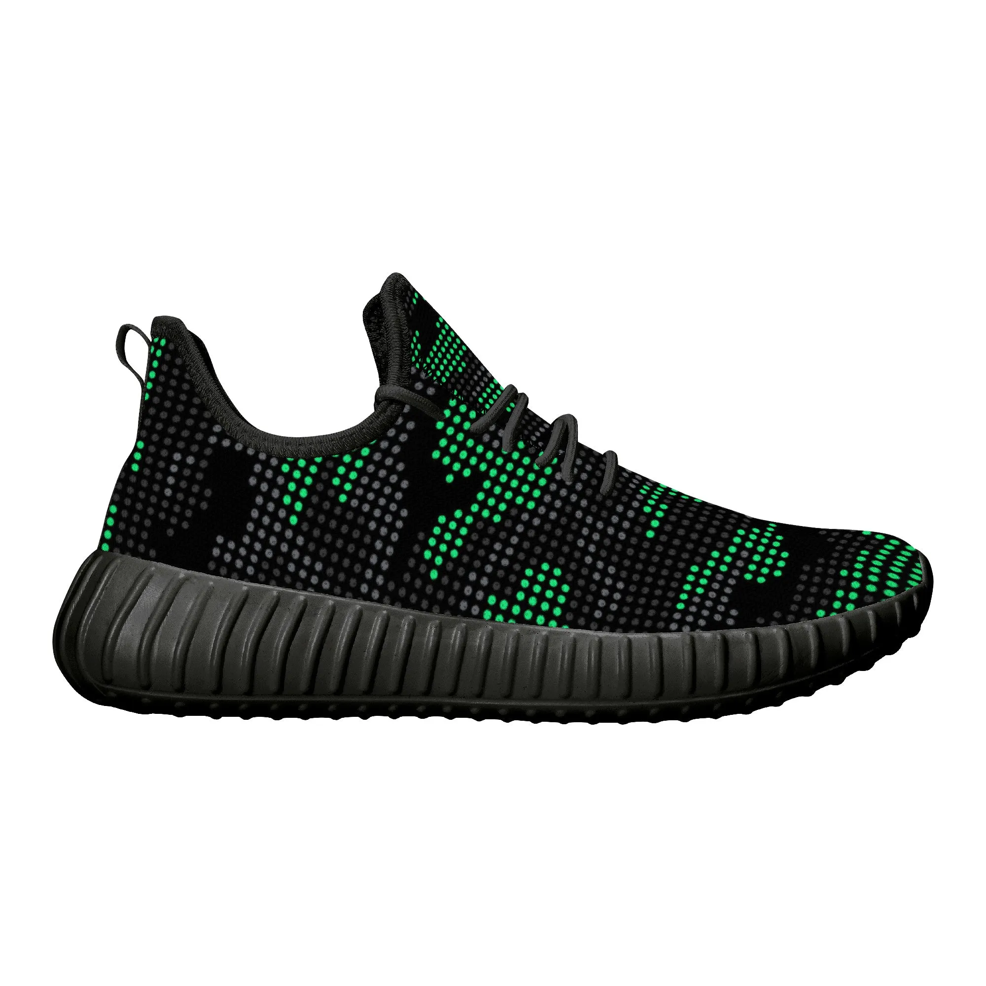 Digitized Green and Black Camo Premium Sneakers