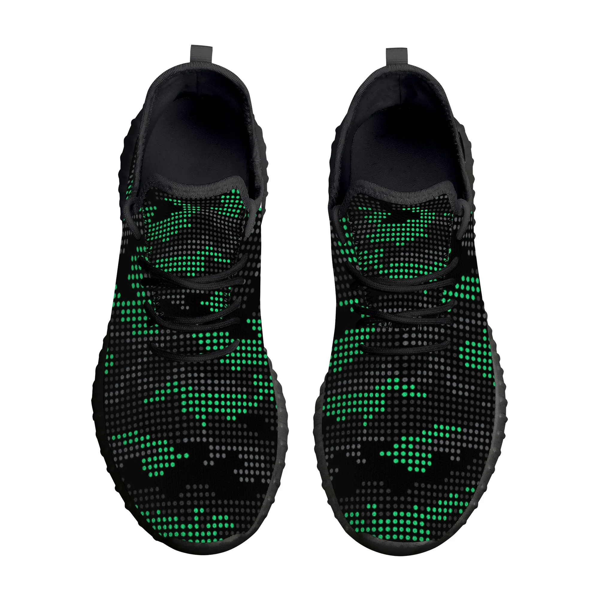 Digitized Green and Black Camo Premium Sneakers