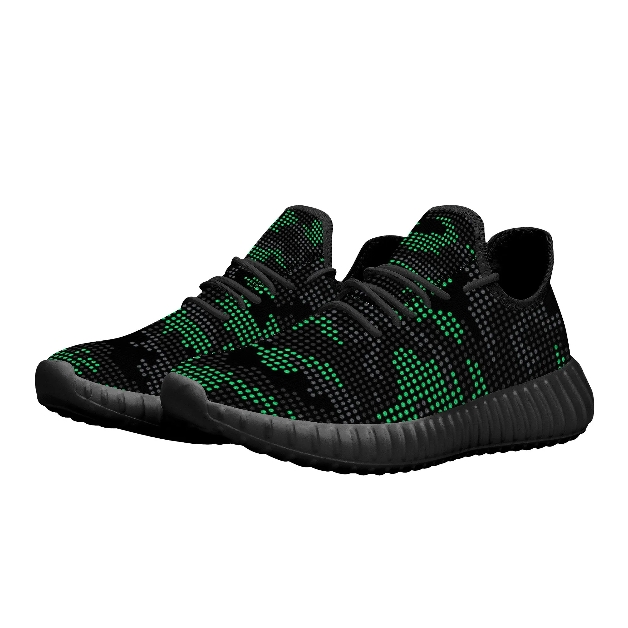 Digitized Green and Black Camo Premium Sneakers