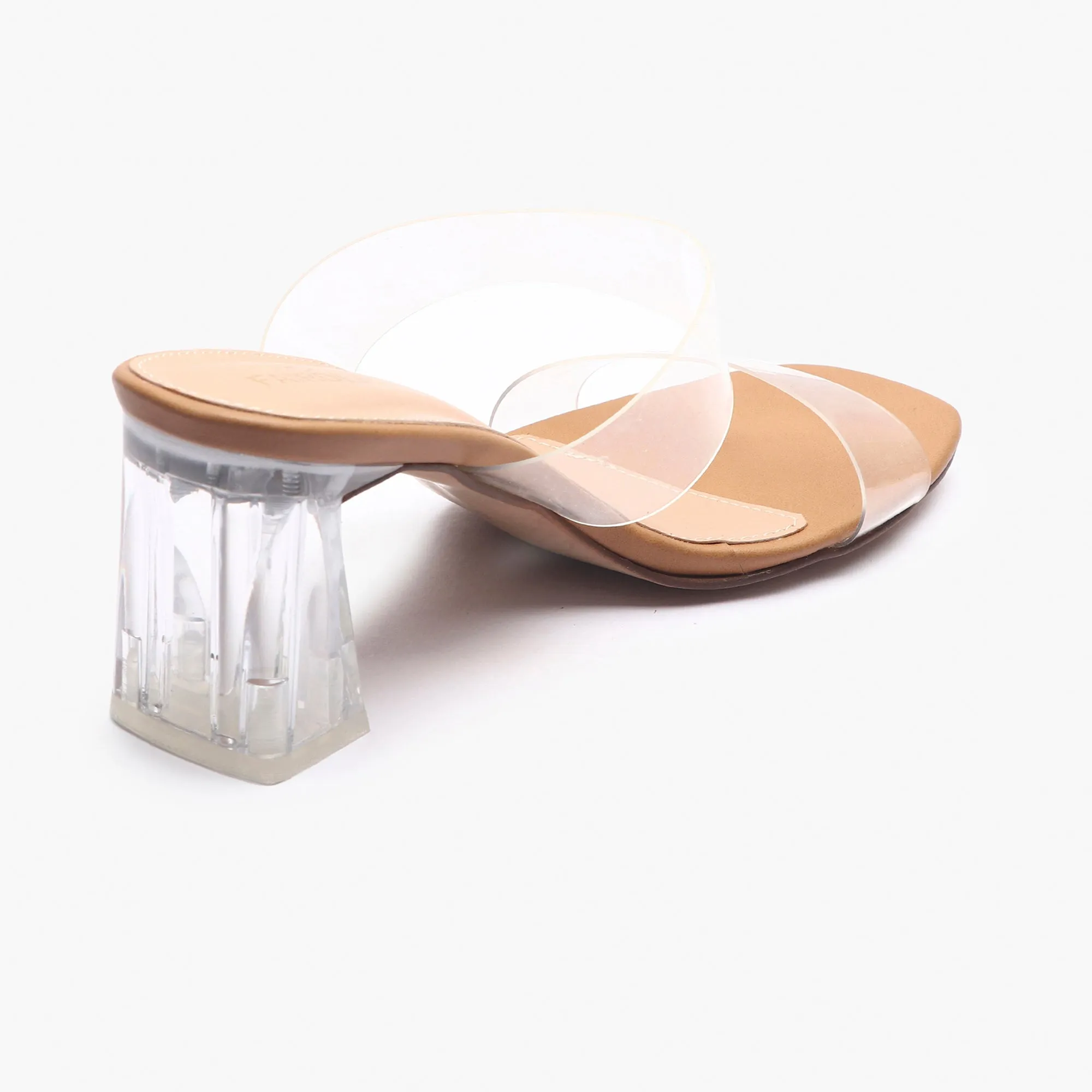 Double Strap Acrylic Heel Sandals