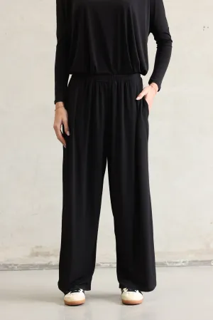 Drape Palazzo Pants Black