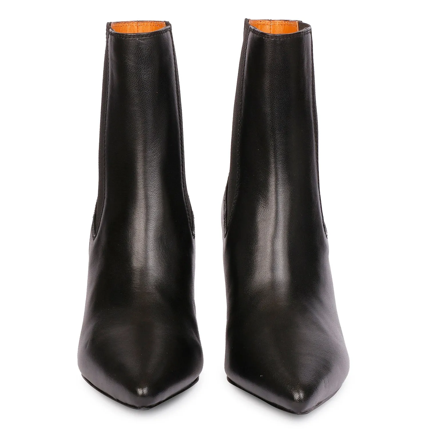 Elliana Nappa Leather Ankle Boots - Black