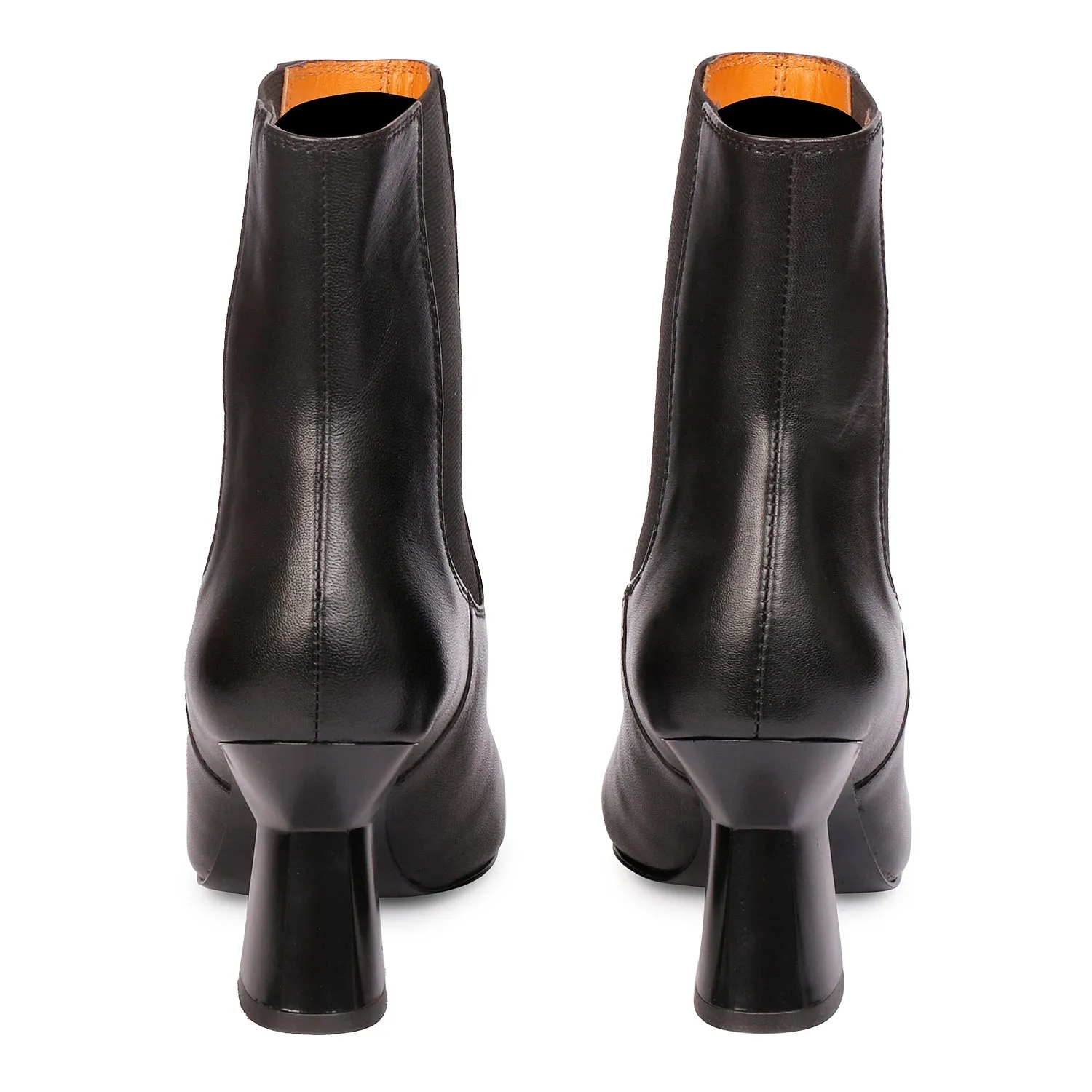 Elliana Nappa Leather Ankle Boots - Black