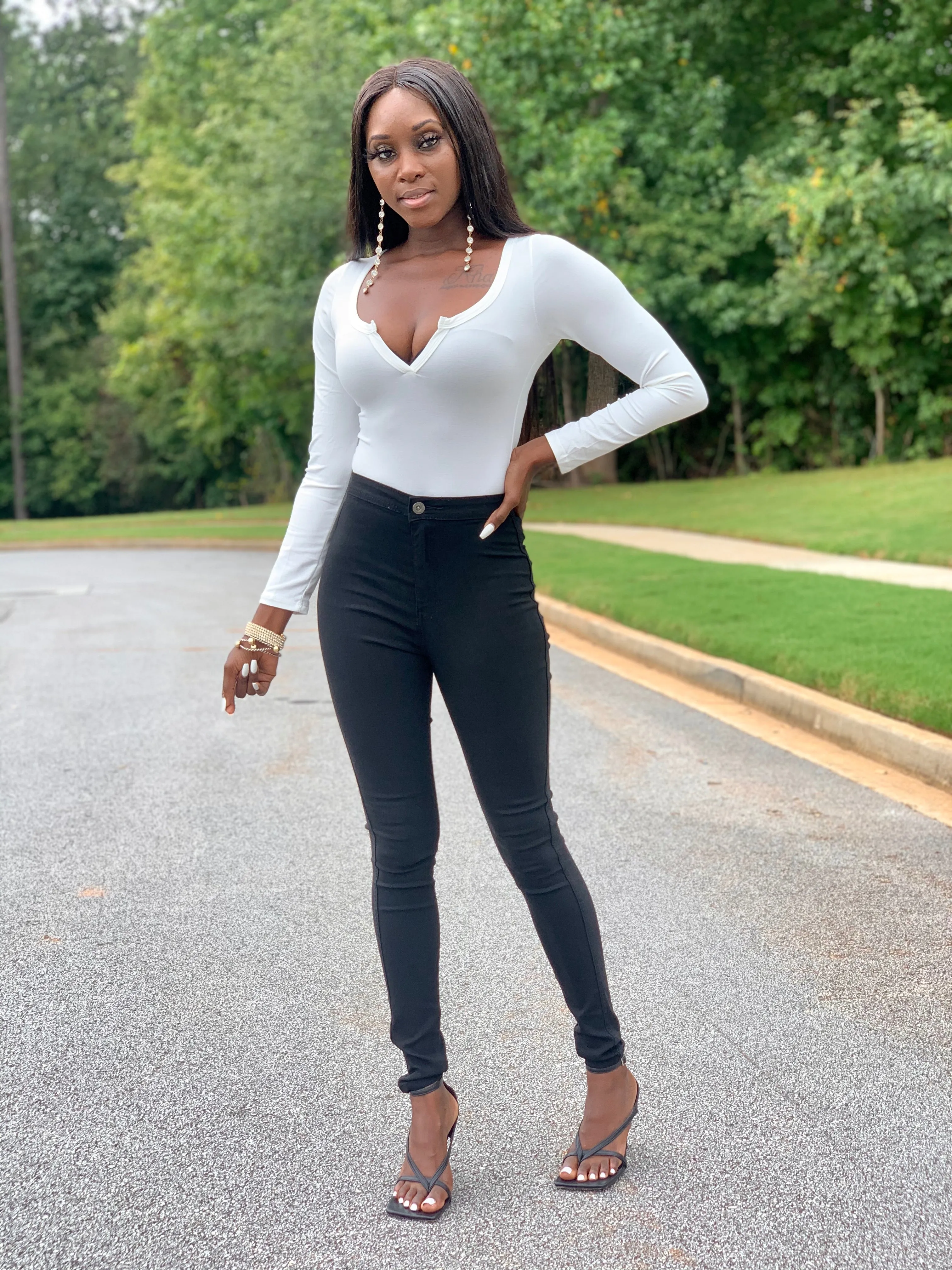Essential Long Sleeve Bodysuit | Ivory - FINAL SALE