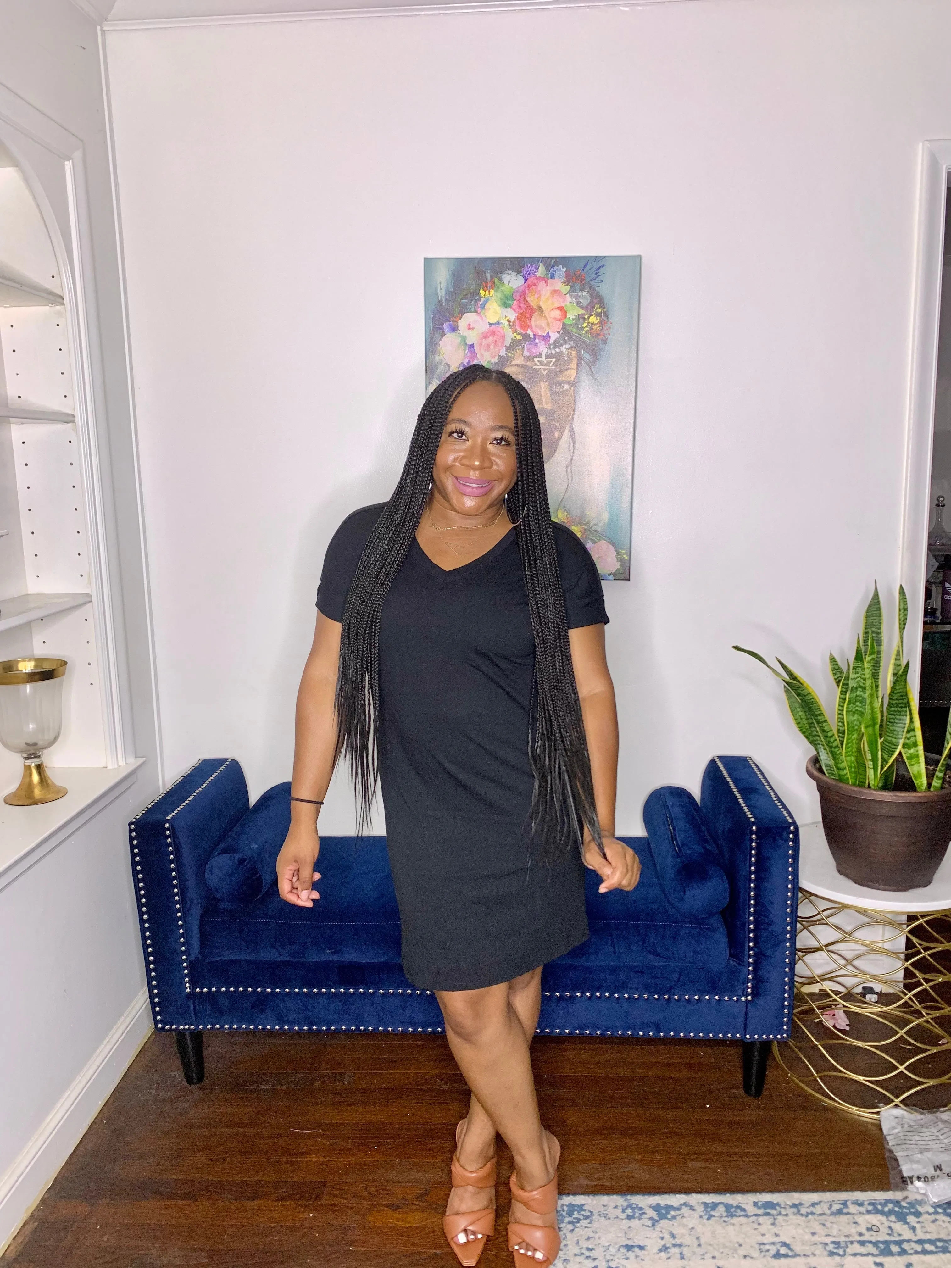 Essential T-shirt Dress- Black