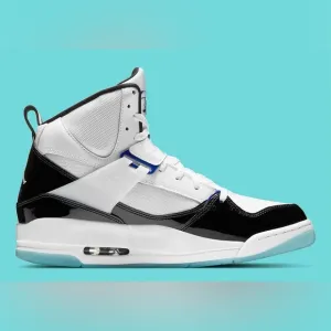 Fair Youth Size 4.5Y Air Jordan Flight 45 High Concord GS Sneakers White &amp; Black