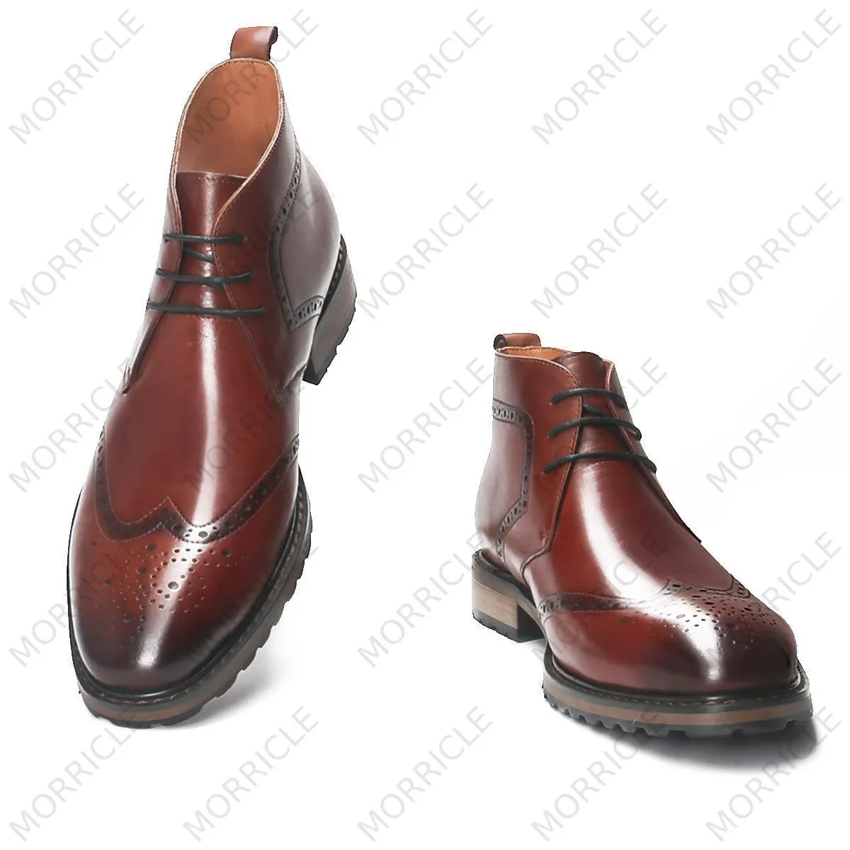 Fancy Wingtip Brogue Chukka Boots