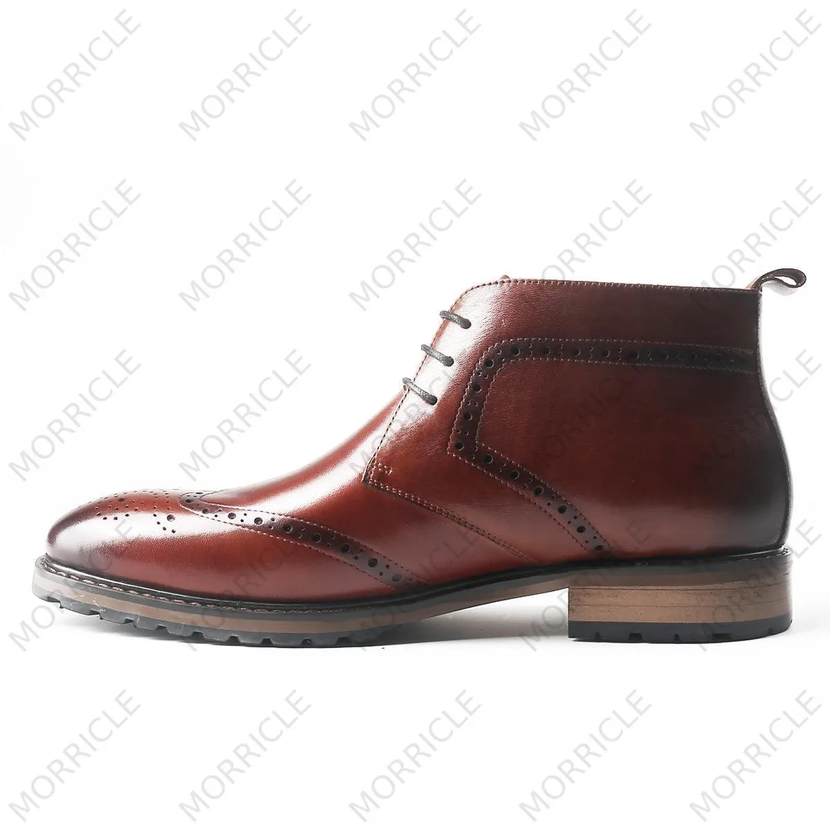 Fancy Wingtip Brogue Chukka Boots