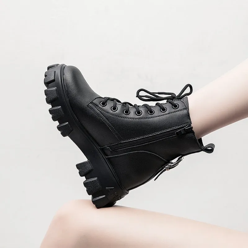 Fashion Genuine Leather white women's boots winter plush warm cotton boots new thick bottom comfortable casual Martin boots
