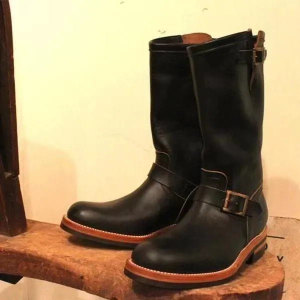 Flat-bottomed Wedge Mid-tube All-match Casual Fashion Men's Boots