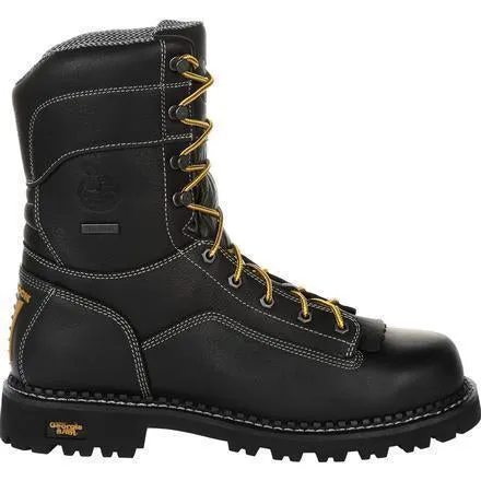 Georgia Men's Amp LT Low-Heel Logger 9" Waterproof Work Boot - Black - GB00271