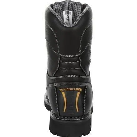 Georgia Men's Amp LT Low-Heel Logger 9" Waterproof Work Boot - Black - GB00271