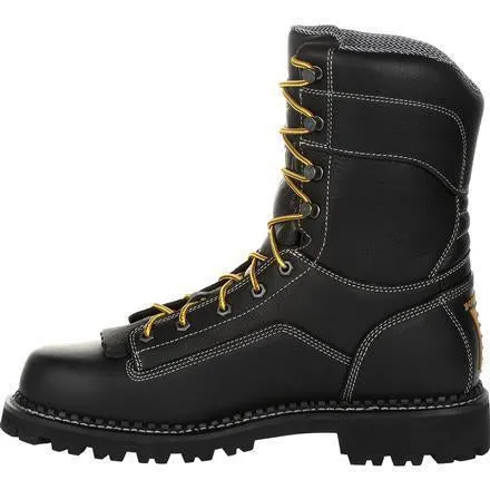 Georgia Men's Amp LT Low-Heel Logger 9" Waterproof Work Boot - Black - GB00271