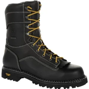 Georgia Men's Amp LT Low-Heel Logger 9" Waterproof Work Boot - Black - GB00271