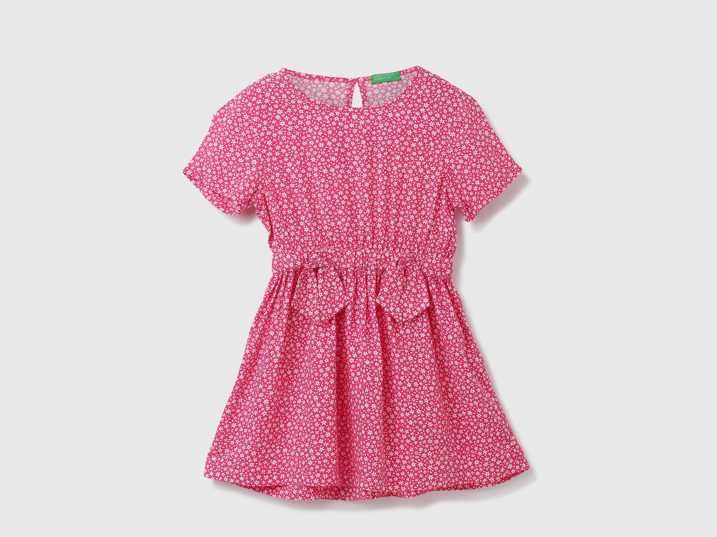 Girls Printed Round Neck Dress