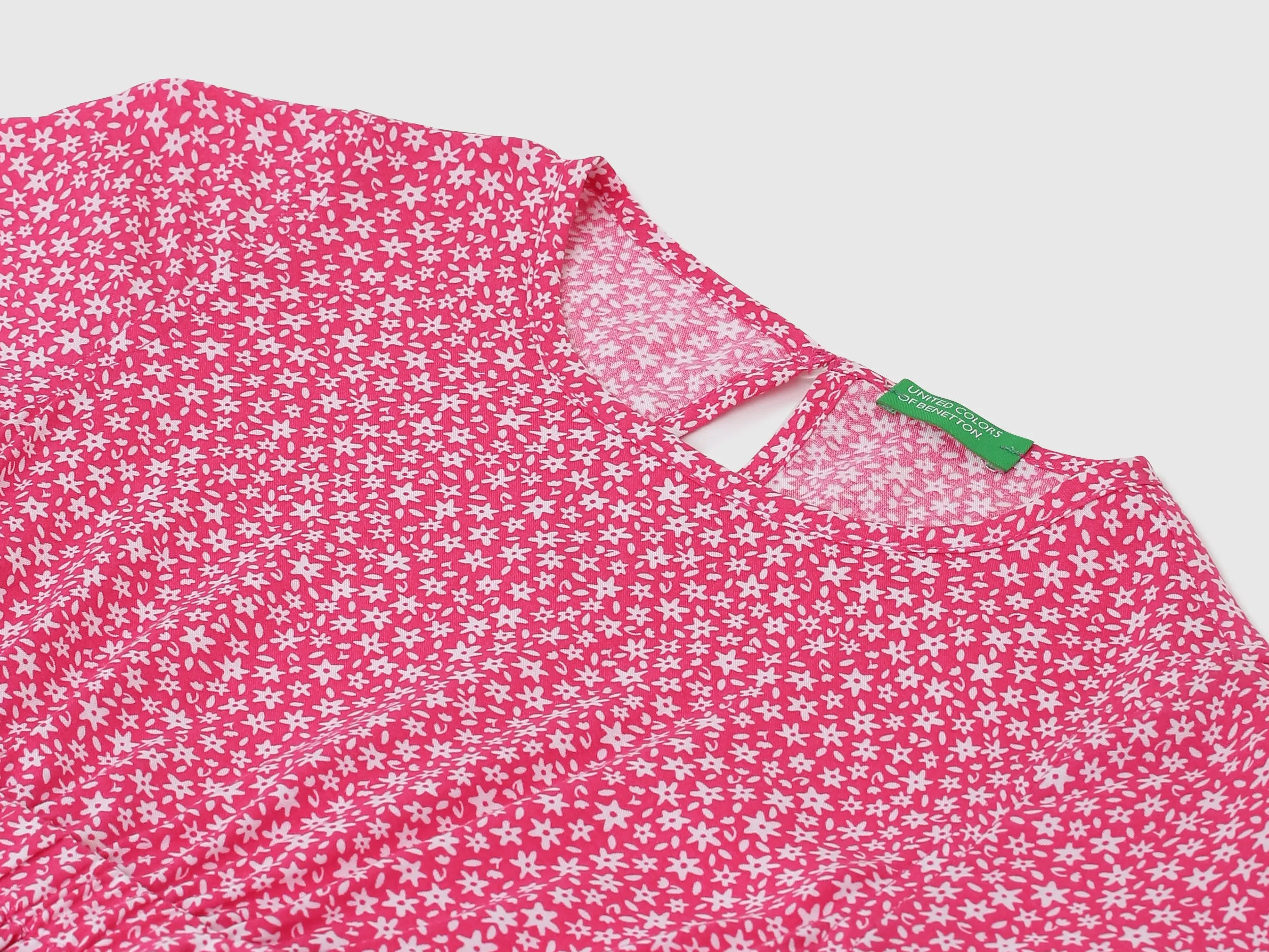 Girls Printed Round Neck Dress