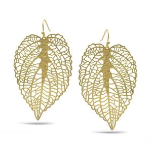 Gold Leaf light weight Dangle earrings #HNE90849GD (SHBD3)