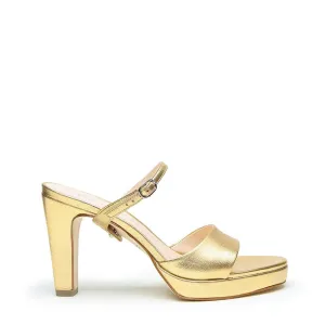 Gold Lo Platform   Twiggy Strap