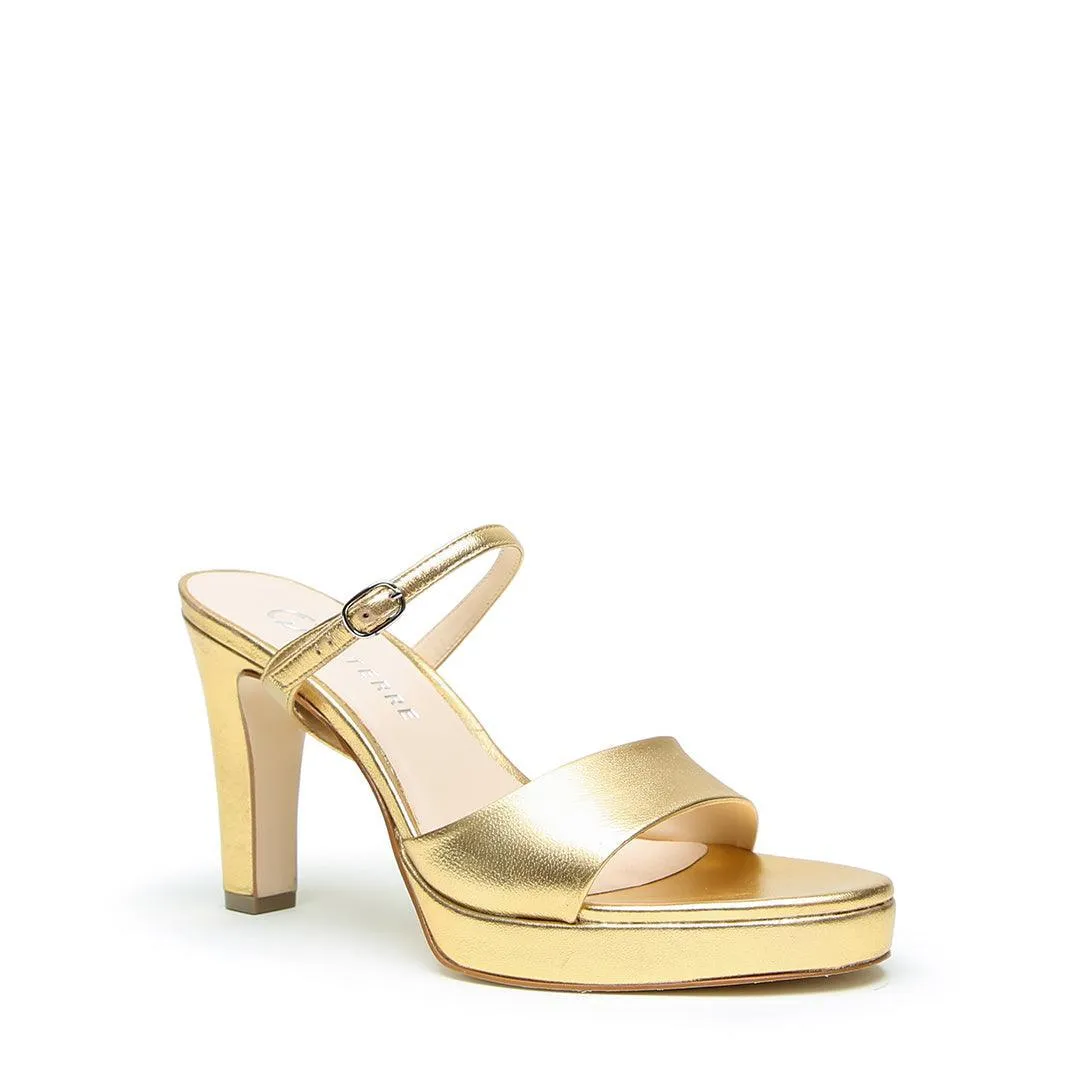 Gold Lo Platform   Twiggy Strap