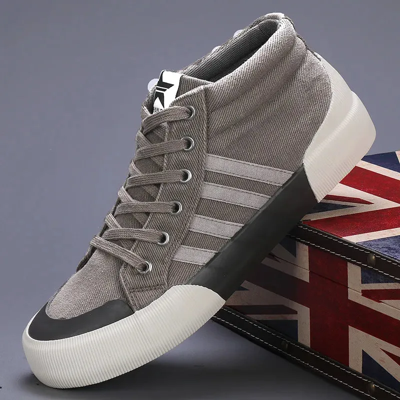 Harajuku Green Men's Breathable Canvas Sneakers