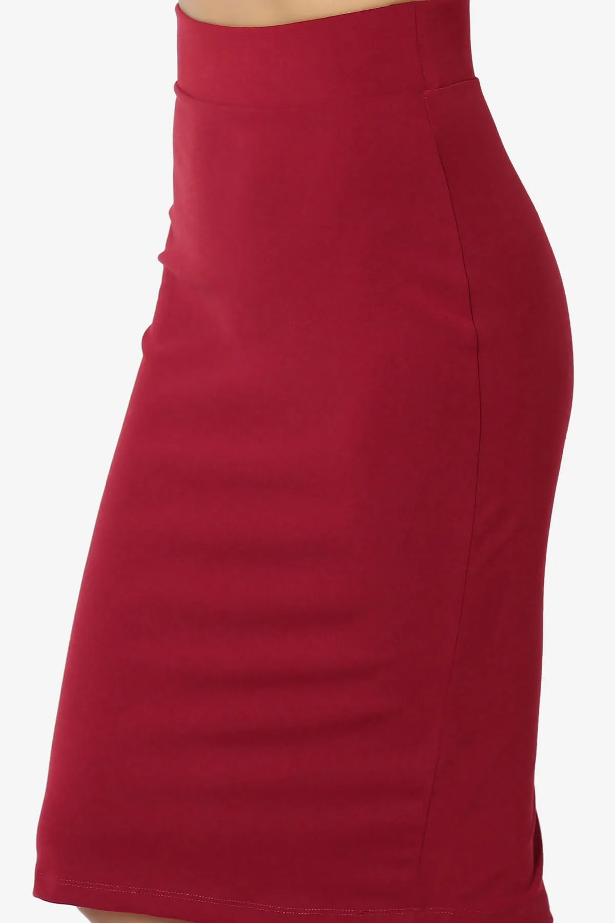 Hayle Soft Knit High Rise Midi Pencil Skirt