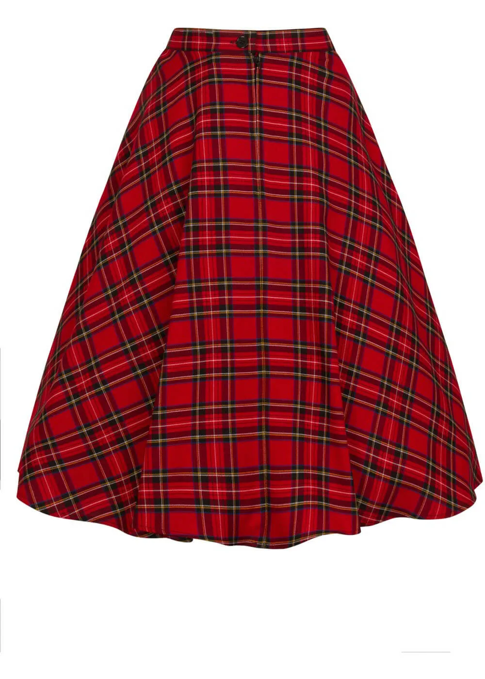 Hell Bunny Irvine Tartan 50's Swing Skirt Red
