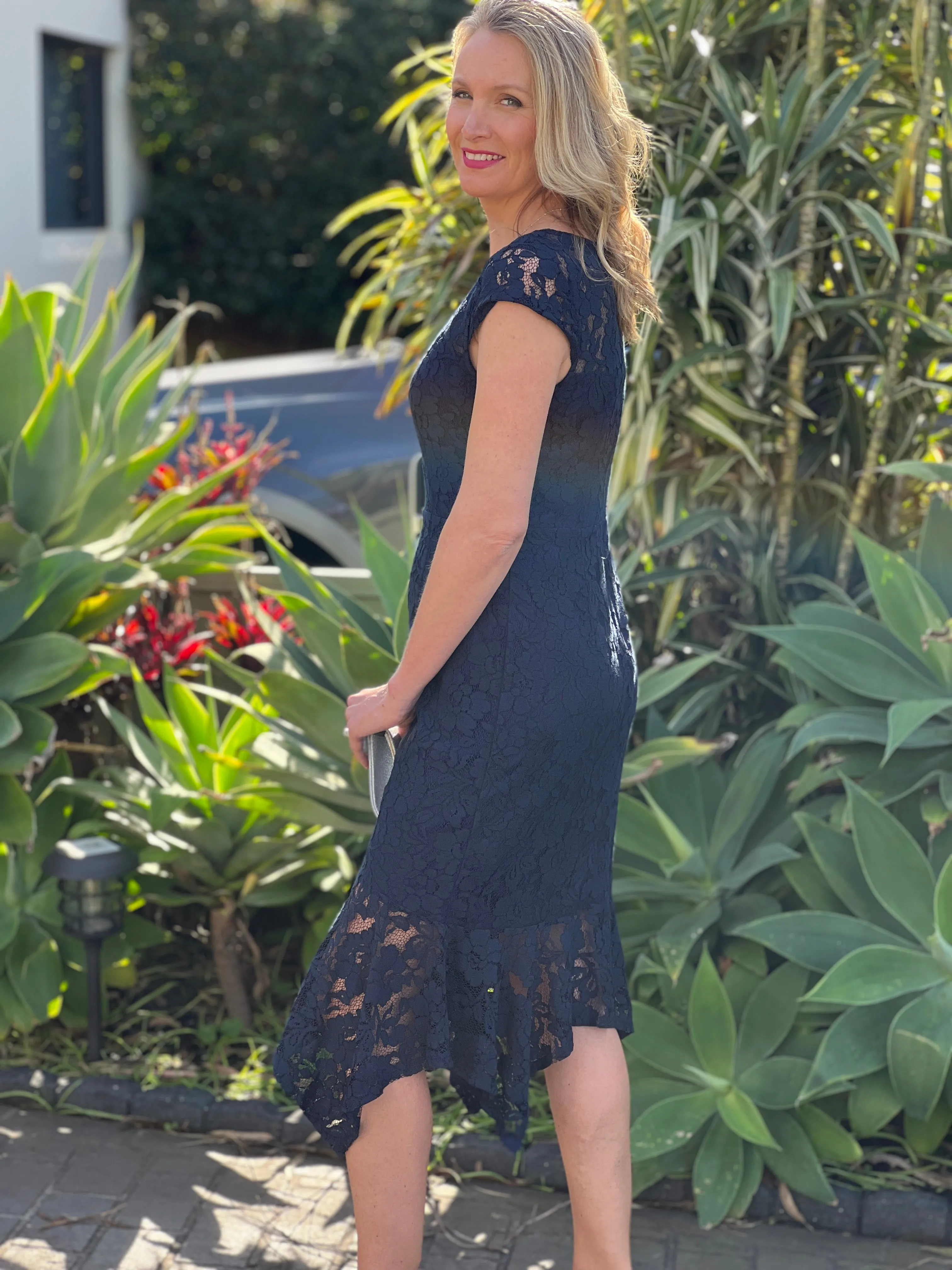 Indy Navy Lace Dress