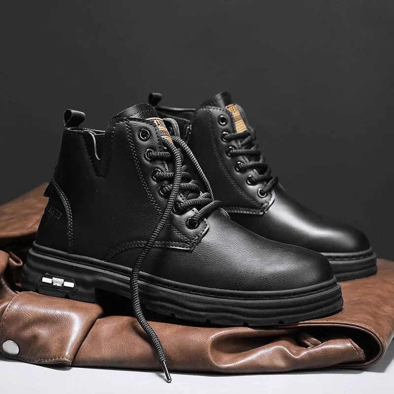INSTOCK-new men's Martin boots height increase sports comfortable