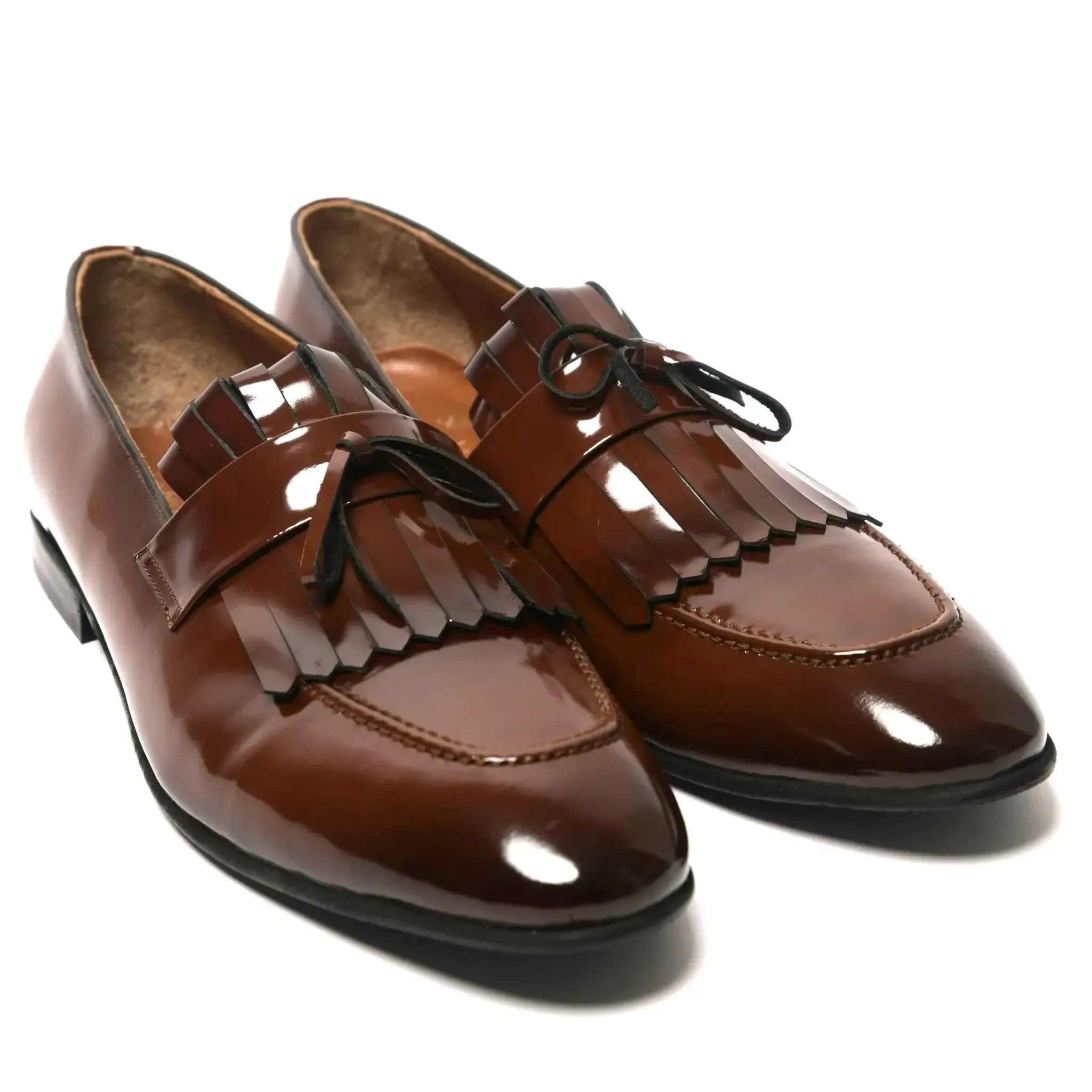 Kiltie Fringe Loafers Coffee Brown