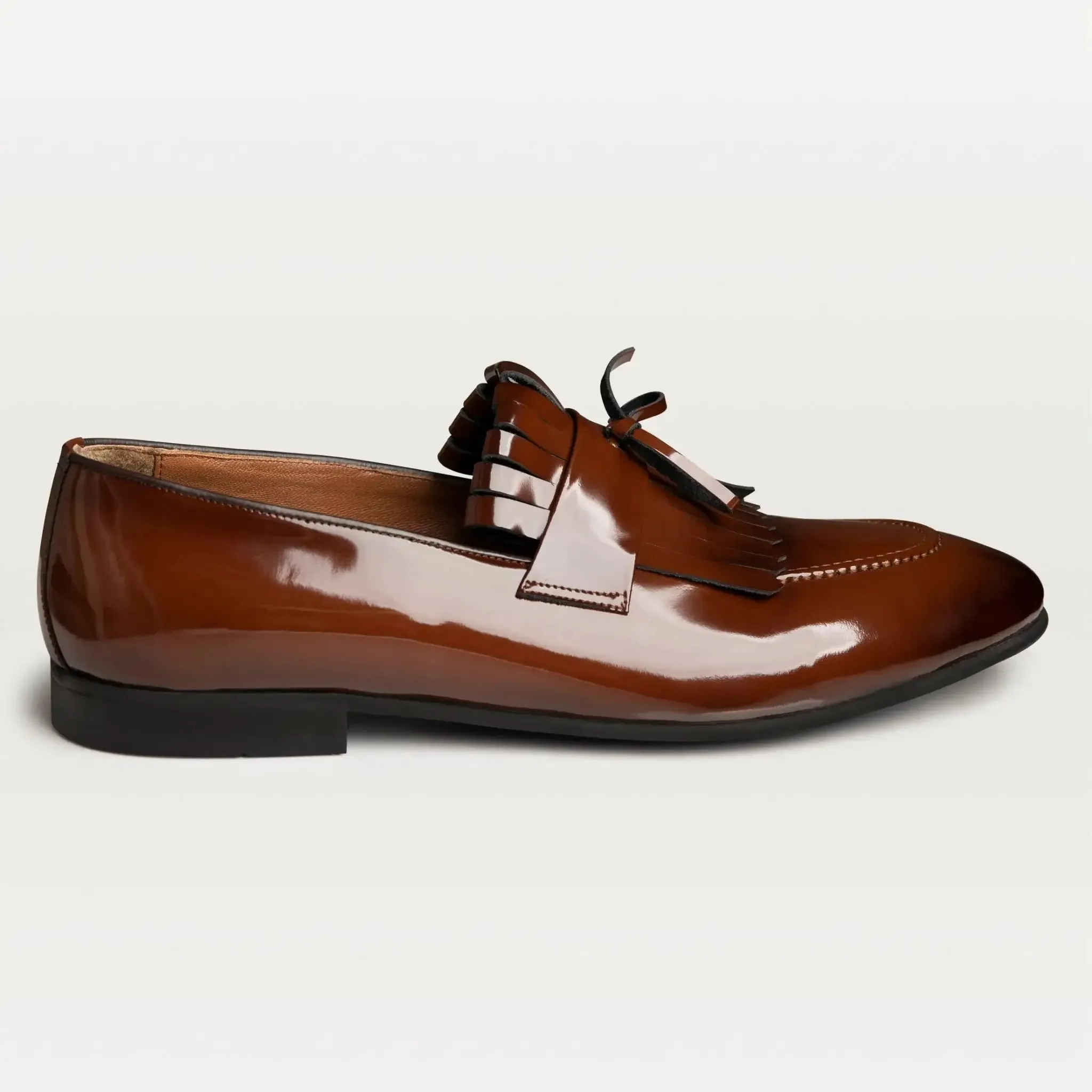 Kiltie Fringe Loafers Coffee Brown