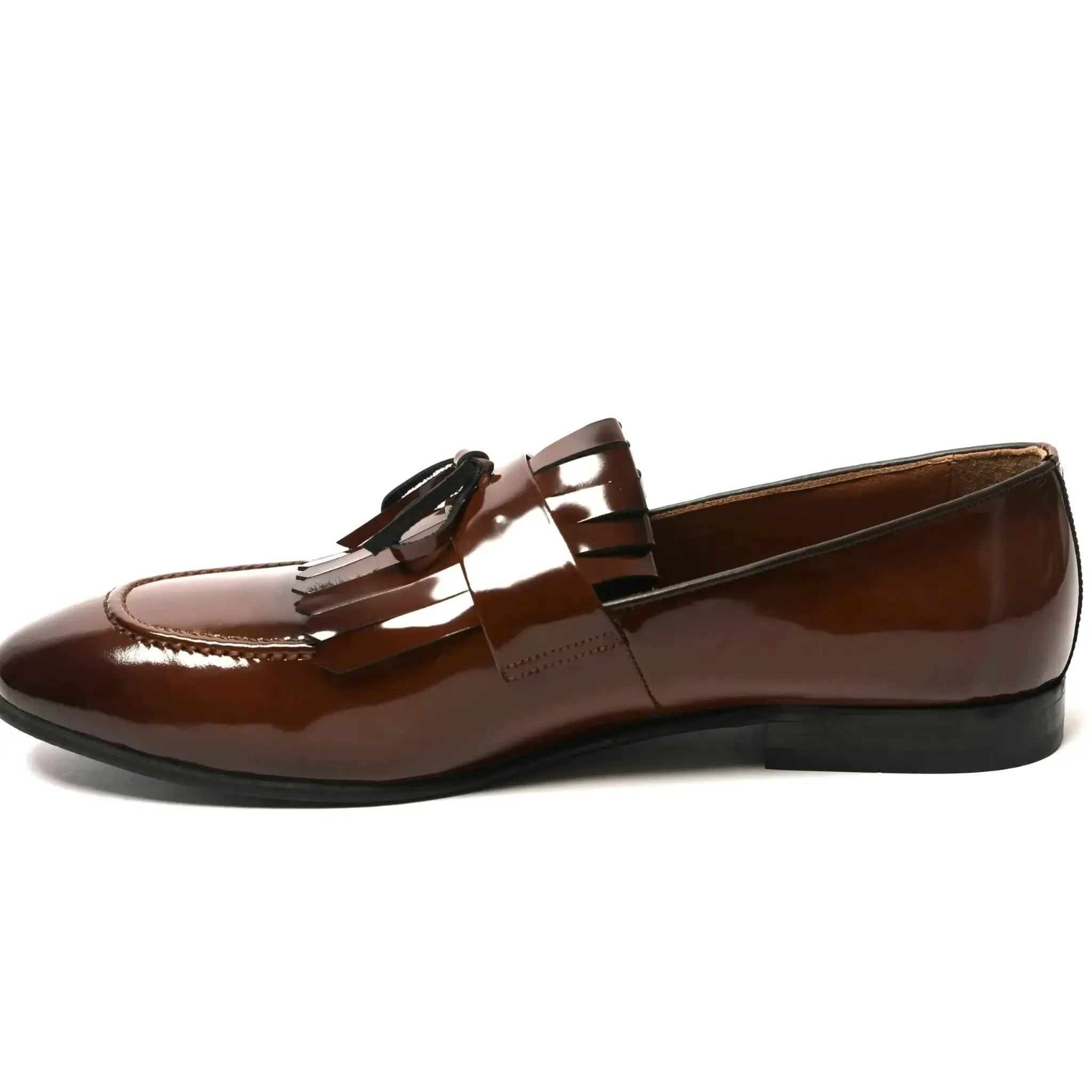 Kiltie Fringe Loafers Coffee Brown