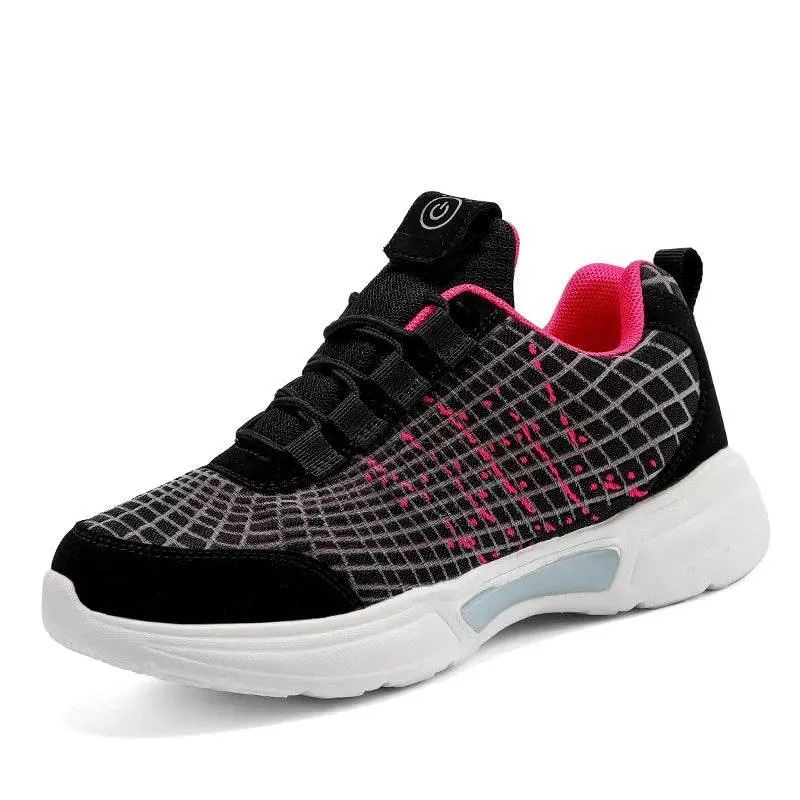 Light-Up Fiber Optic Sneakers - Comfortable Rechargeable Shoes