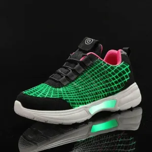 Light-Up Fiber Optic Sneakers - Comfortable Rechargeable Shoes