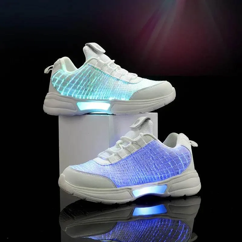 Light-Up Fiber Optic Sneakers - Comfortable Rechargeable Shoes