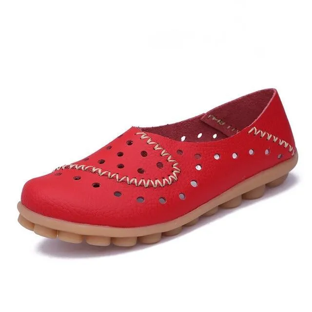 Loafers Women Flat Shoes Leather Ballerina Espadrilles Soft Ballet Flats Slip shoes